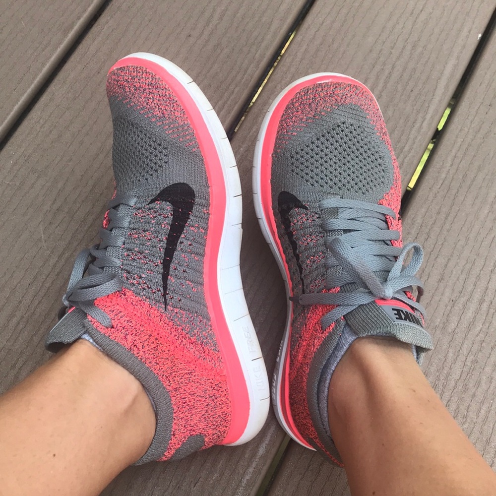 Pink & Grey Nike Free 4.0 Flyknit